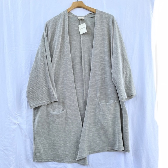 DONNI | NWT CHARM RIBBED STRIPED OPEN CARDIGAN SWEATER ONE SIZE - Picture 9 of 13